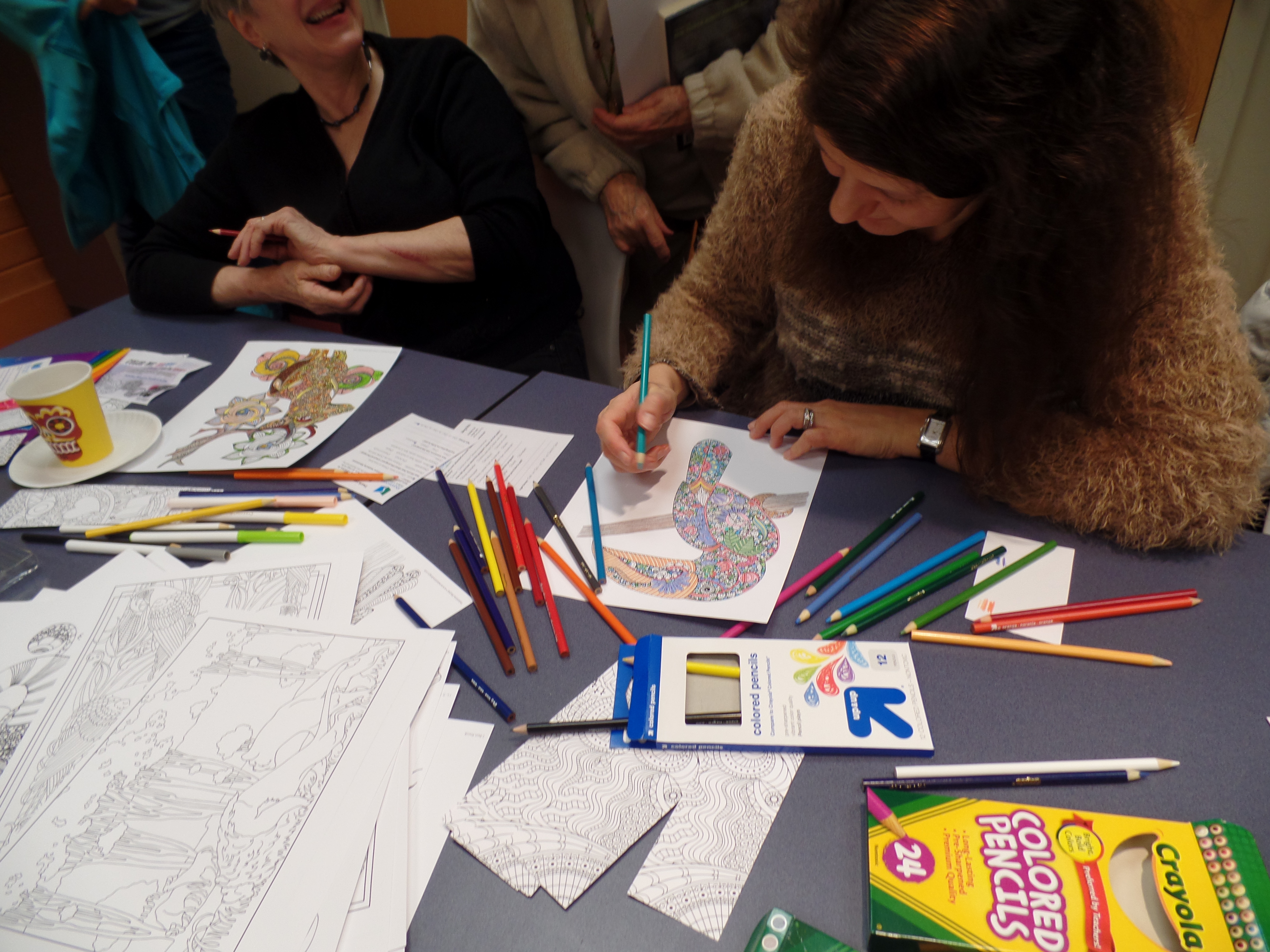 An evening of the Adult Program Coloring Session